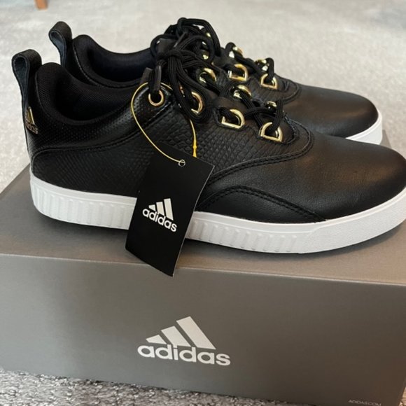 Adidas Adicross PPF Spikeless Black/Gold/White Womens Golf Shoes (NIB) - Picture 1 of 7